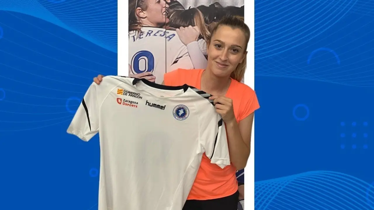 Cartel que ha dise&ntilde;ado el Zaragoza CFF sobre Teresa Rey