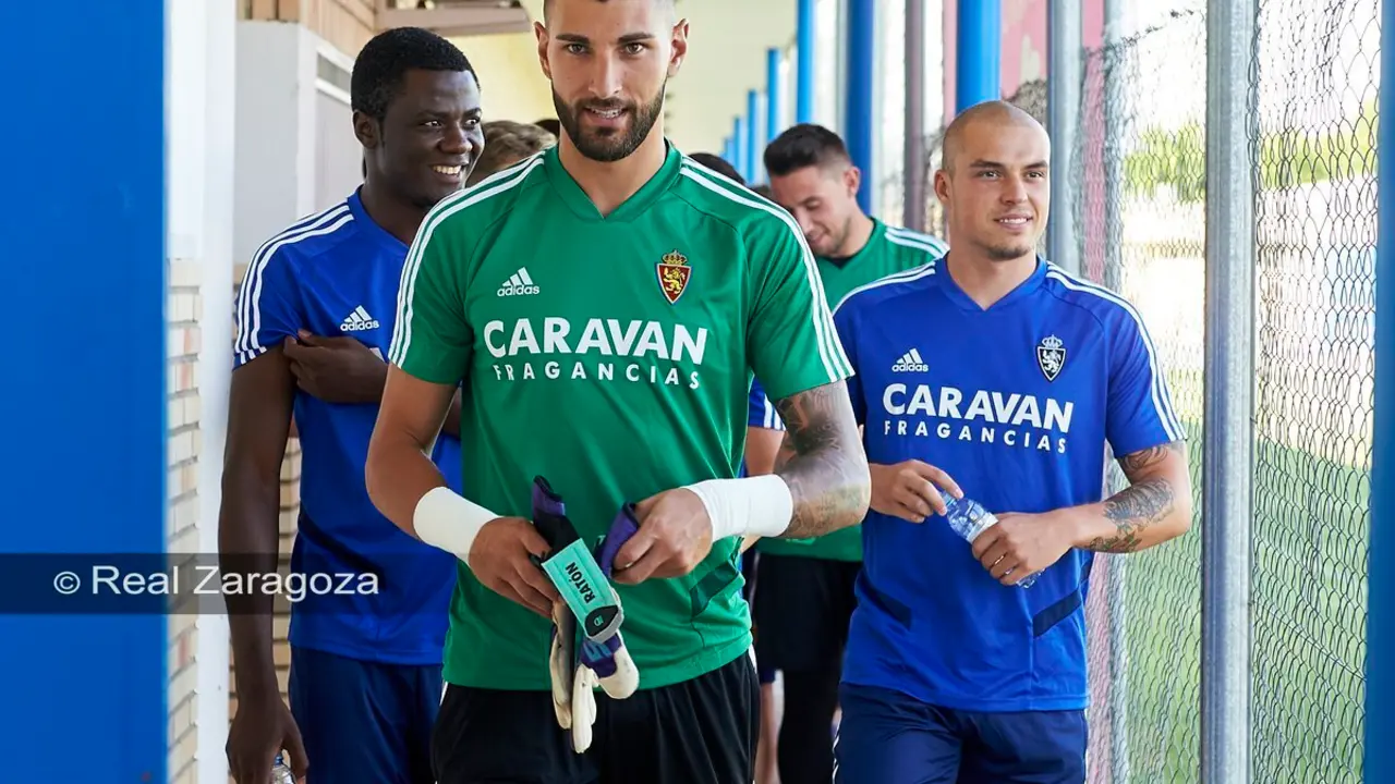 Rat&oacute;n, tras un entrenamiento, en una imagen de archivo. Foto: Real Zaragoza/Tino Gil