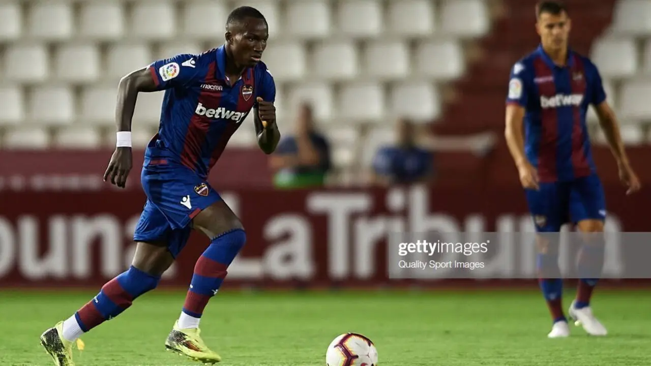 Dwamena, con la camiseta del Levante. Foto: Getty Images
