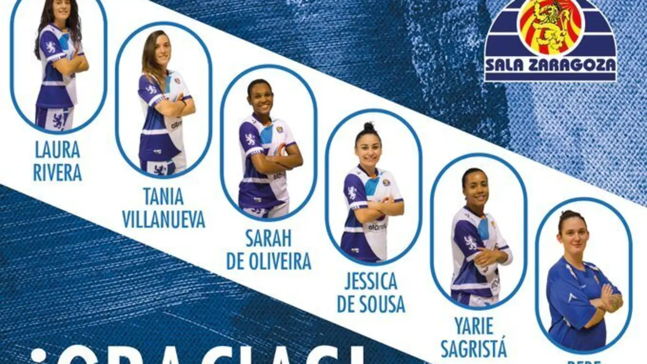 Cartel dise&ntilde;ado por el Sala Zaragoza de las jugadoras que no contin&uacute;an