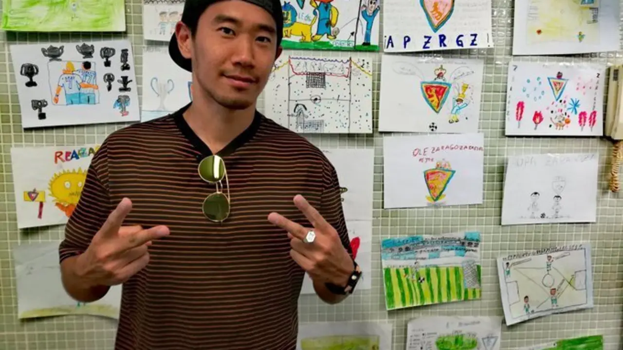 Kagawa tras su llegada a Zaragoza. Foto: Real Zaragoza