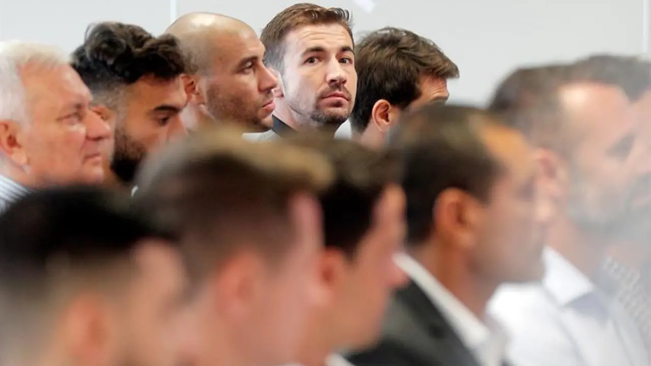 El exjugador del Zaragoza, Gabi Fern&aacute;ndez, durante el  juicio del Levante - Zaragoza. EFE/ Kai F&ouml;rsterling
