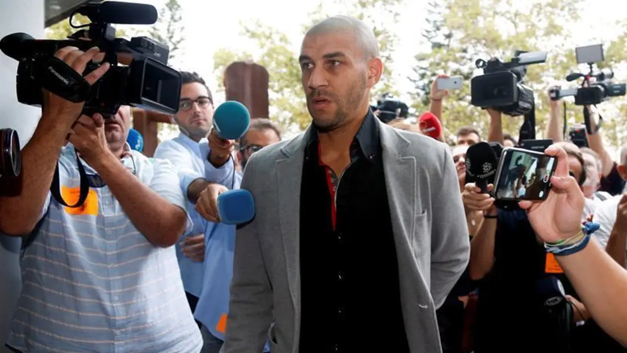 Diogo a su llegada al juicio por el Levante - Real Zaragoza. Foto: EFE