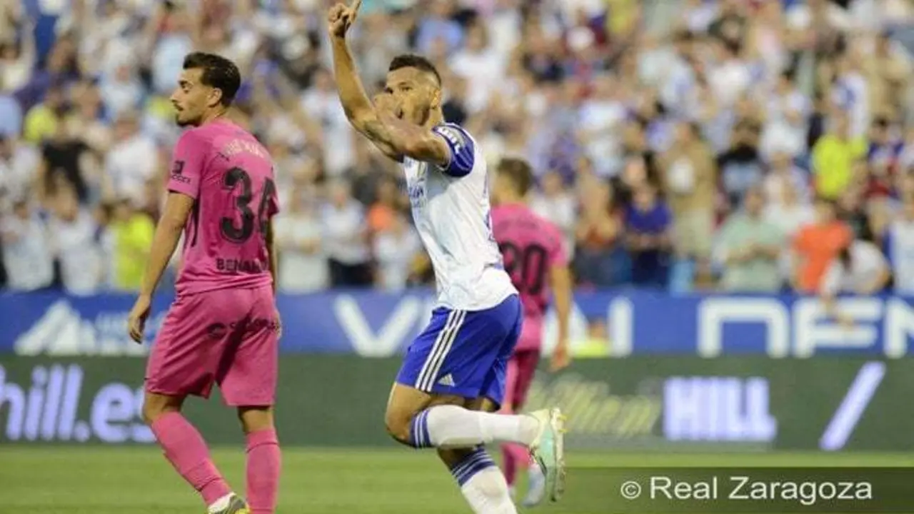 Su&aacute;rez celebra el 1 a 1. Foto: Real Zaragoza