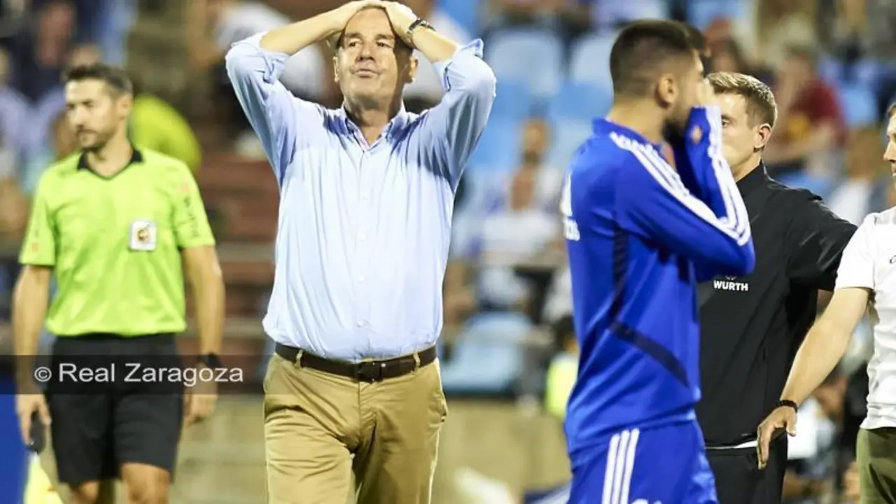 Expresivo gesto de V&iacute;ctor Fern&aacute;ndez. Foto: Real Zaragoza