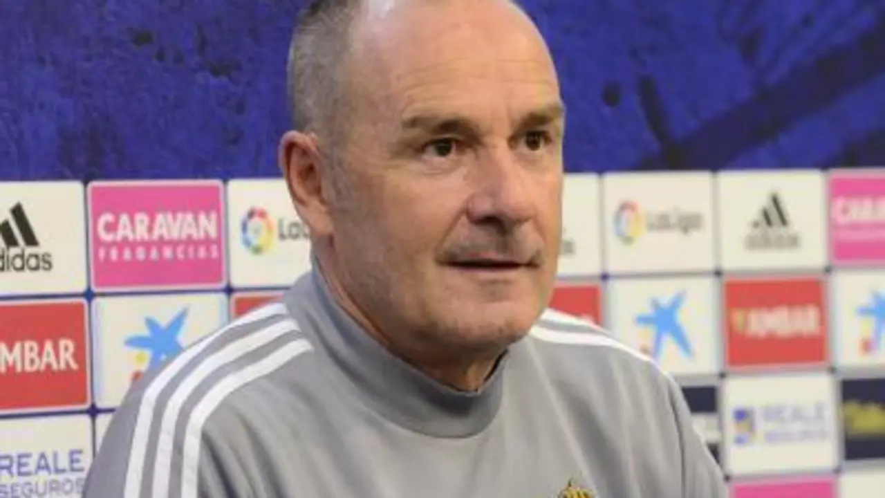 V&iacute;ctor Fern&aacute;ndez en la rueda de prensa previa al partido contra el Fuenlabrada | Foto: Real Zaragoza