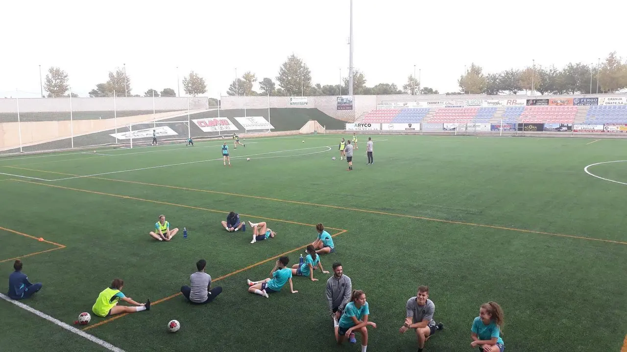 El Zaragoza CFF en un entrenamiento de esta semana. Foto: Zaragoza CFF