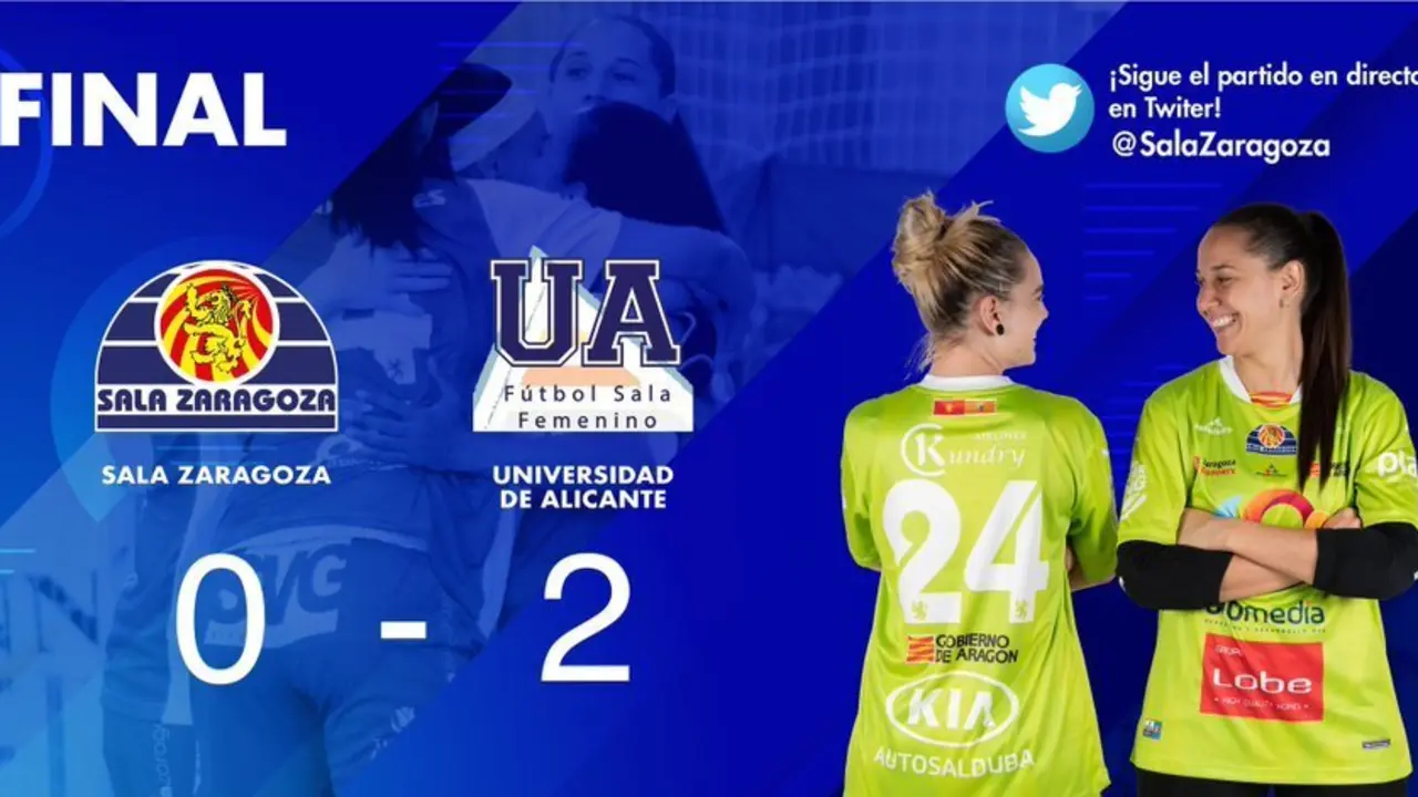 Cartel del Sala Zaragoza con el resultado del partido