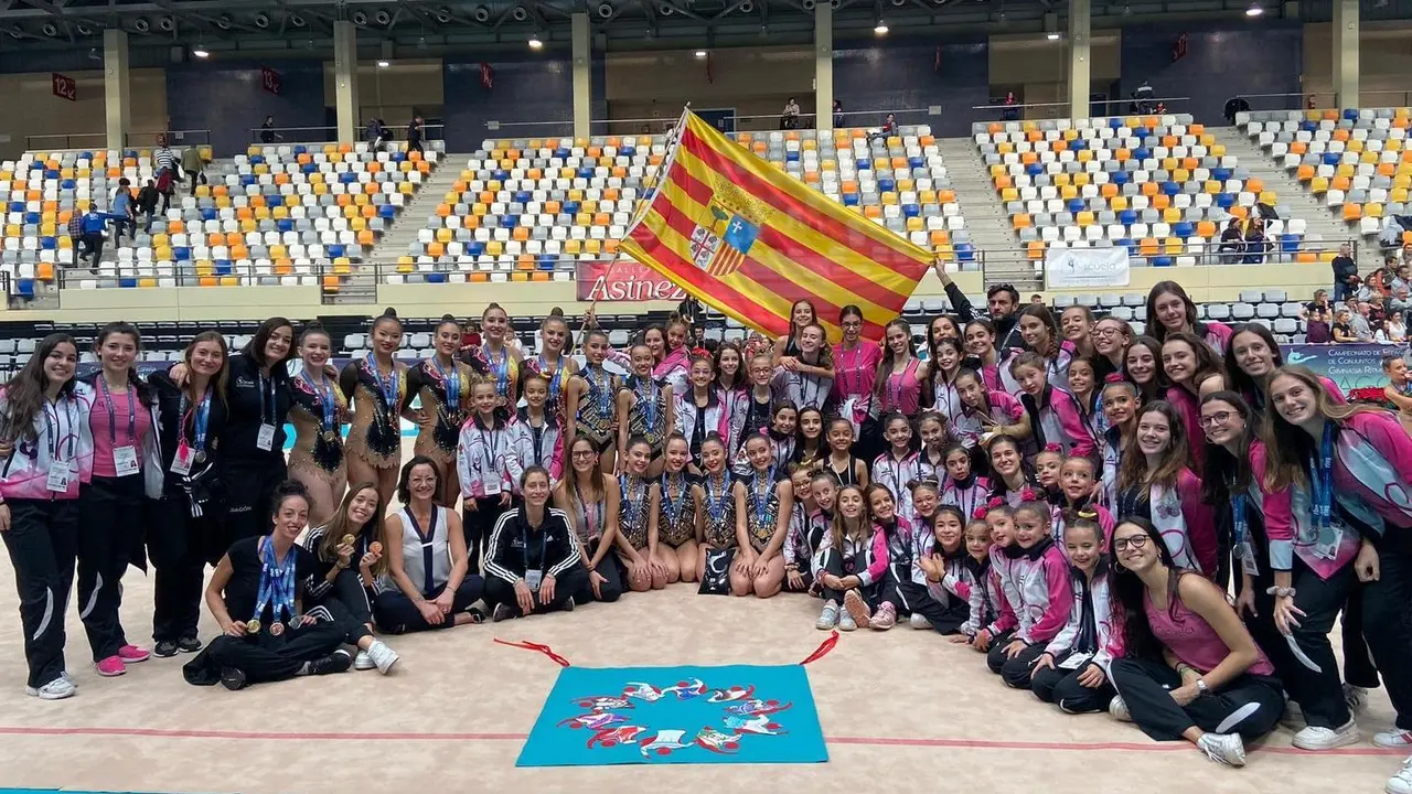 El Club Escuela Gimnasia R&iacute;tmica de Zaragoza ha triunfado en el Campeonato de Espa&ntilde;a. Foto: CEGRZ