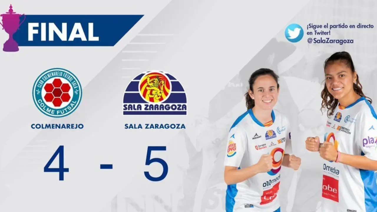 Cartel del Sala Zaragoza con el triunfo ante el Colmenarejo