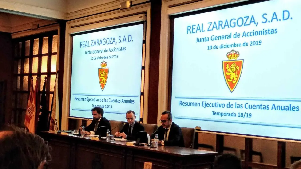Junta General de Accionistas 2019 del Real Zaragoza. | Foto: V&iacute;ctor Rap&uacute;n