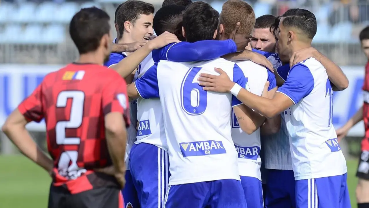 El Deportivo Arag&oacute;n celebrando un gol. Foto: Real Zaragoza