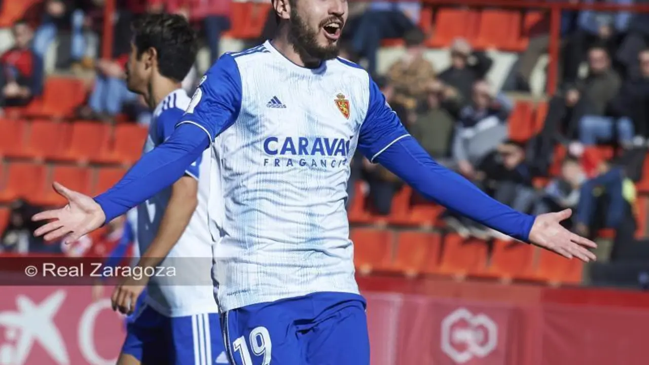 Papu celebrando el gol contra el N&aacute;stic de Tarragona. | Foto: Toni Gil.