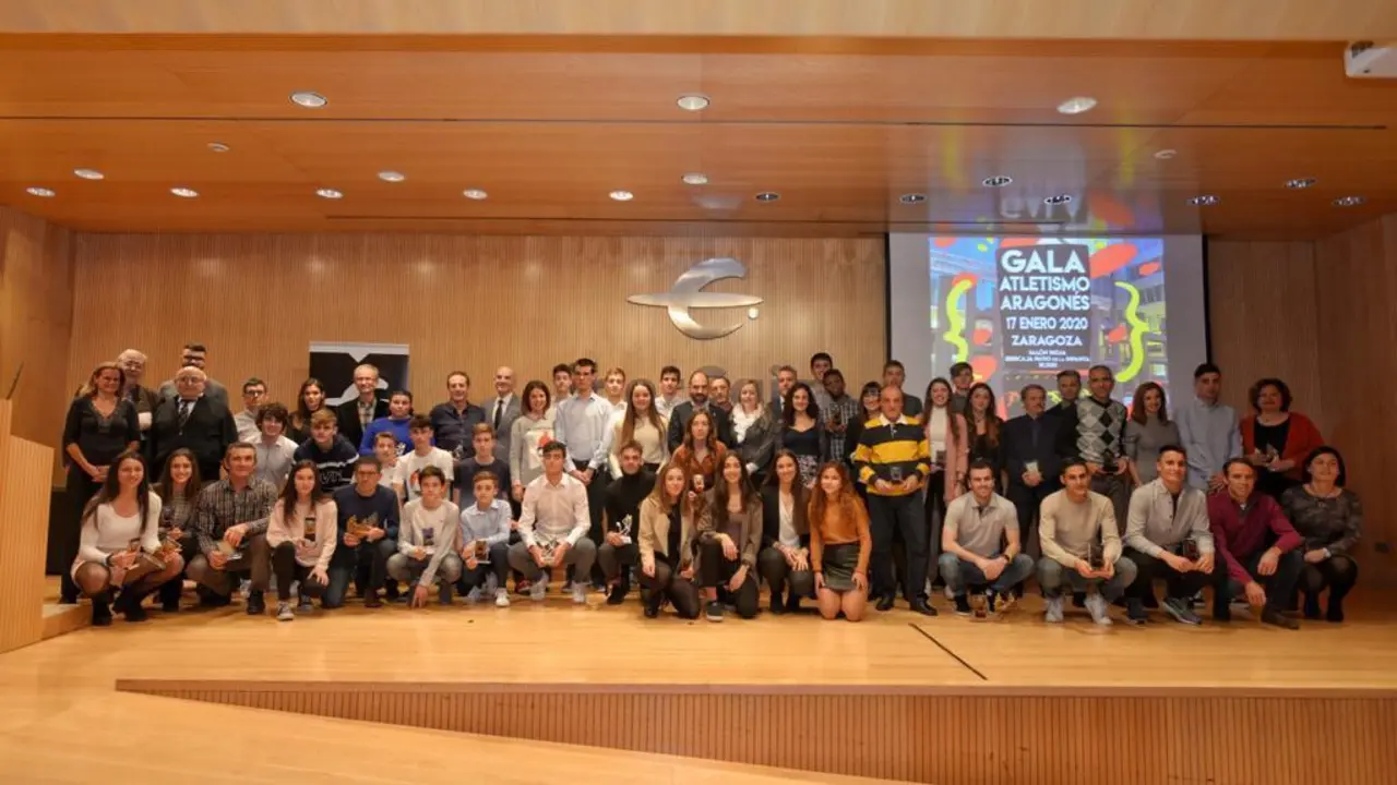 Premiados en la Gala de Atletismo Aragon&eacute;s 2020. Foto: Cedida