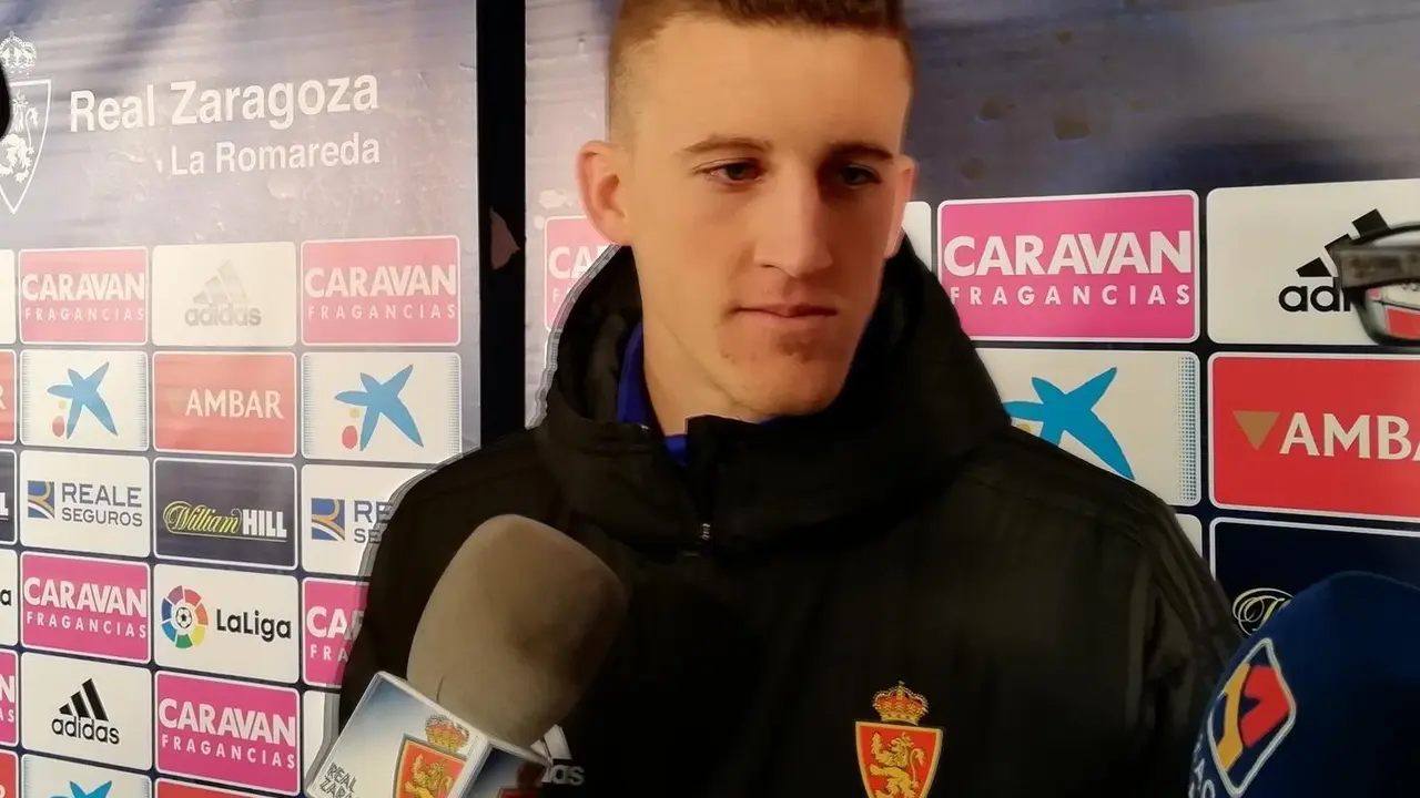 Carlos Nieto en la zona mixta. Foto: Real Zaragoza