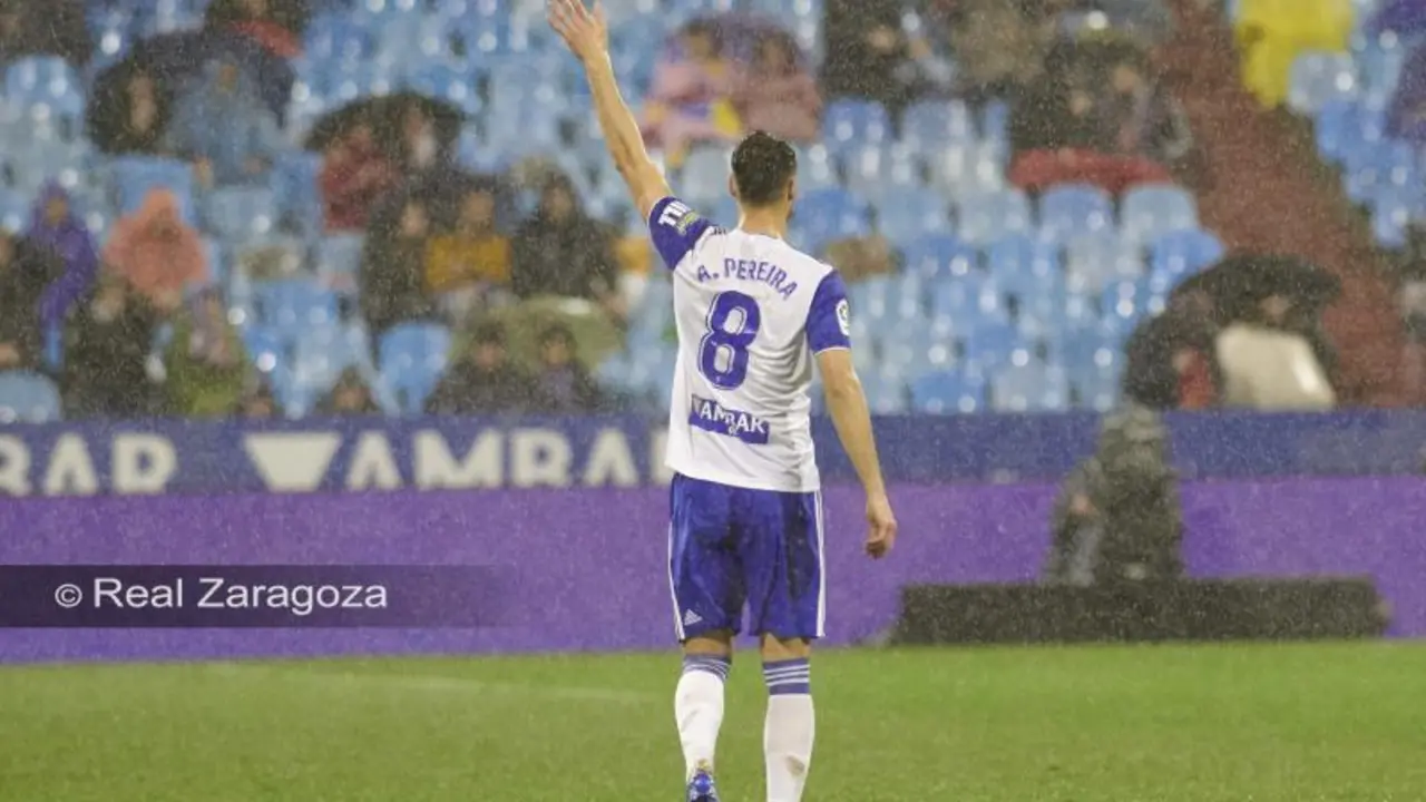 Pereira, el d&iacute;a de su debut en La Romareda. Foto: Real Zaragoza