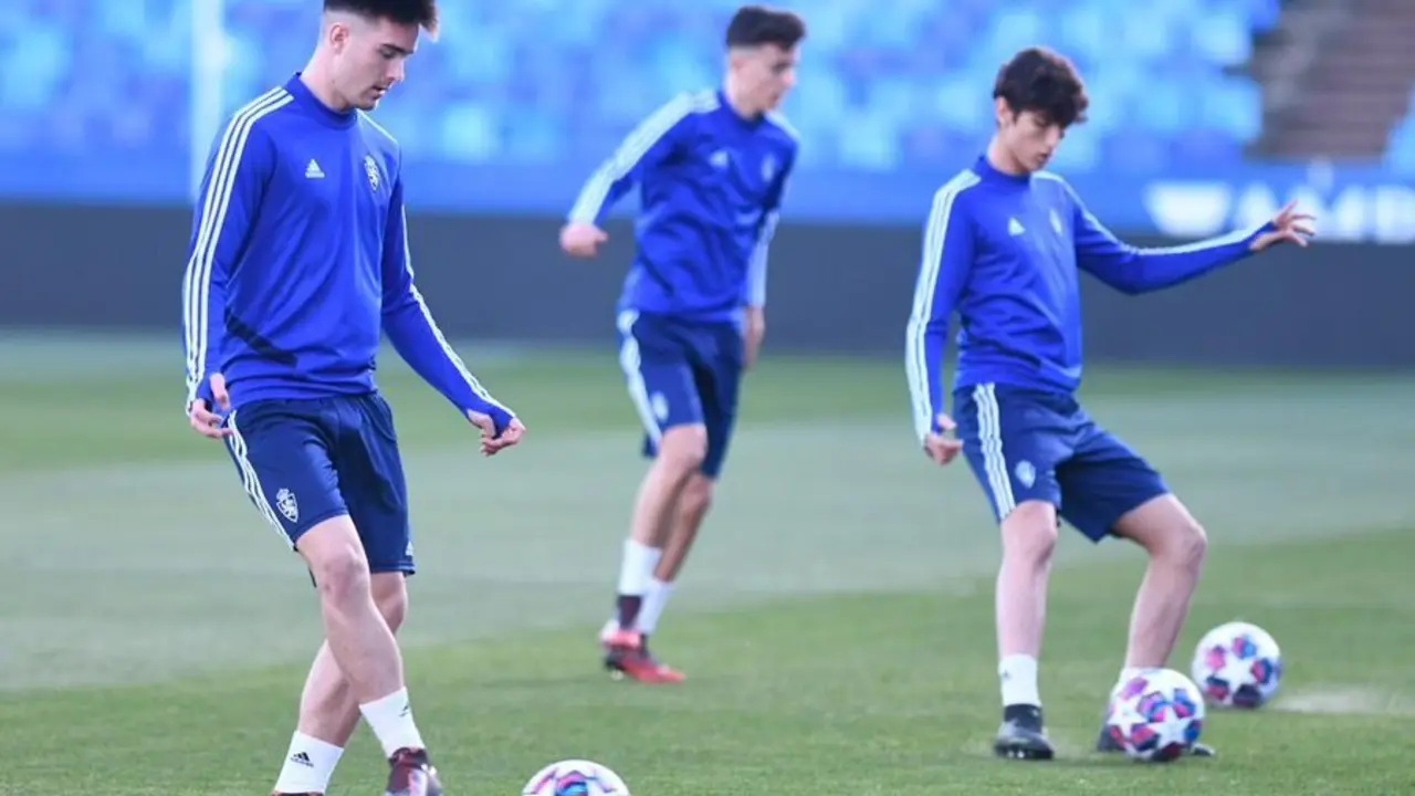 Imagen de un entrenamiento de este lunes. Foto: Real Zaragoza
