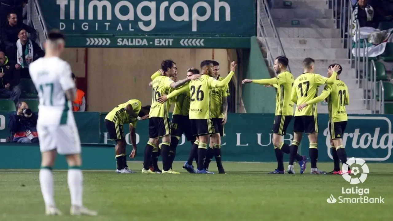 El Real Zaragoza gan&oacute; al Elche en Liga por 1 a 2. Foto: La Liga