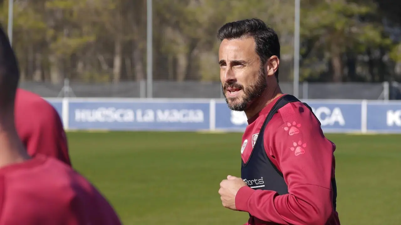 Pedro L&oacute;pez durante un entrenamiento | Foto: SD Huesca