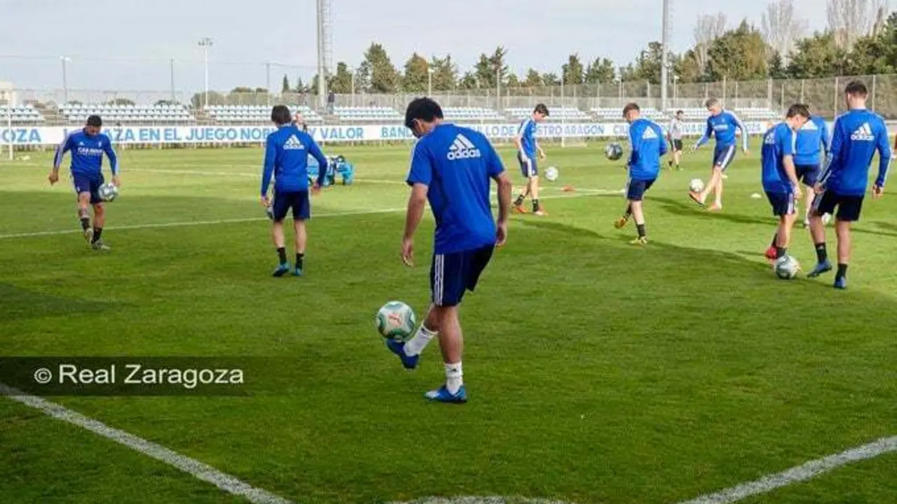 Entrenamiento del Real Zaragoza antes del estado de alarma. Foto: Real Zaragoza