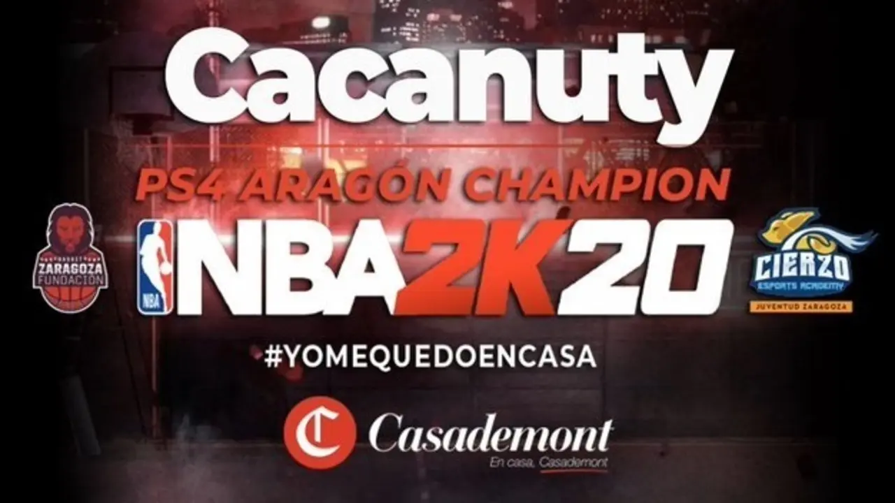 Cacanuty, vencedor del Arag&oacute;n Championship NBA 2K20. Foto: Fundaci&oacute;n Basket Zaragoza