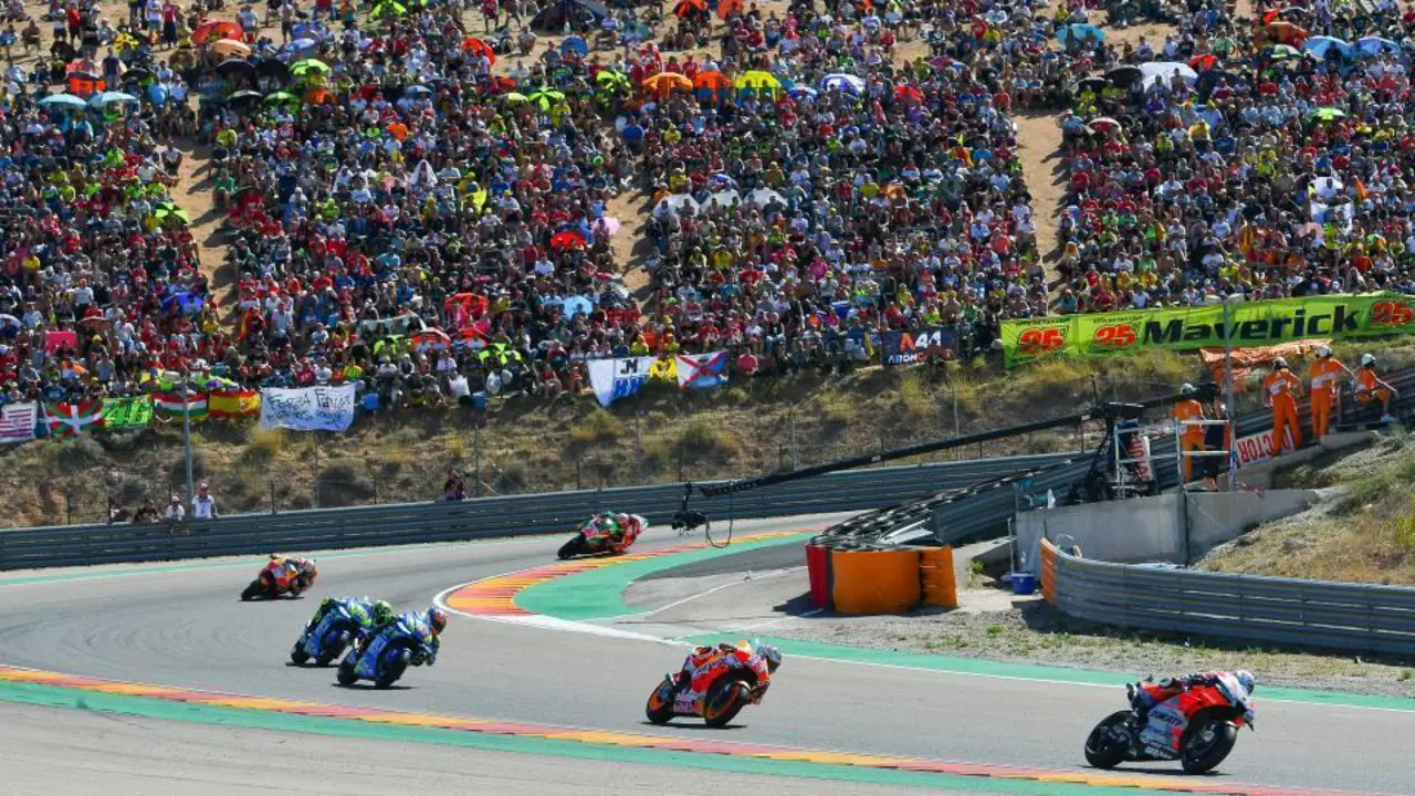 Una imagen durante un gran premio de Moto GP en Motorland