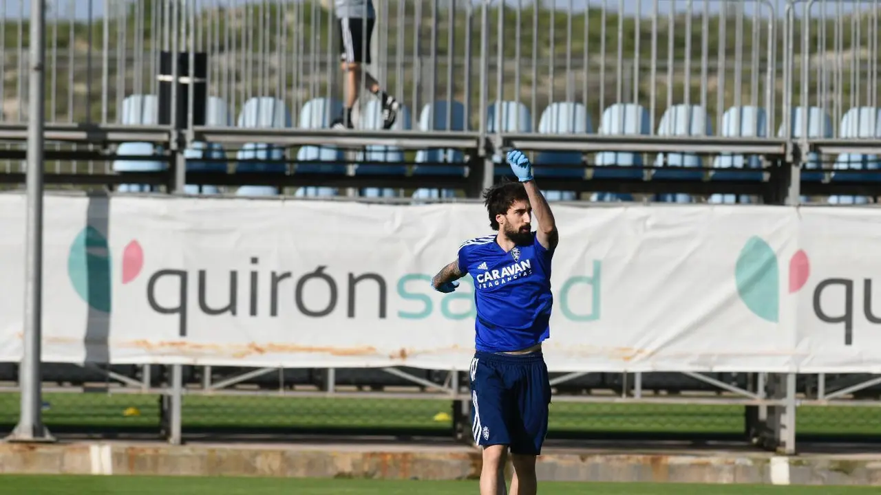 Eguaras, uno de los primeros en pisar la Ciudad Deportiva. Foto: Real Zaragoza