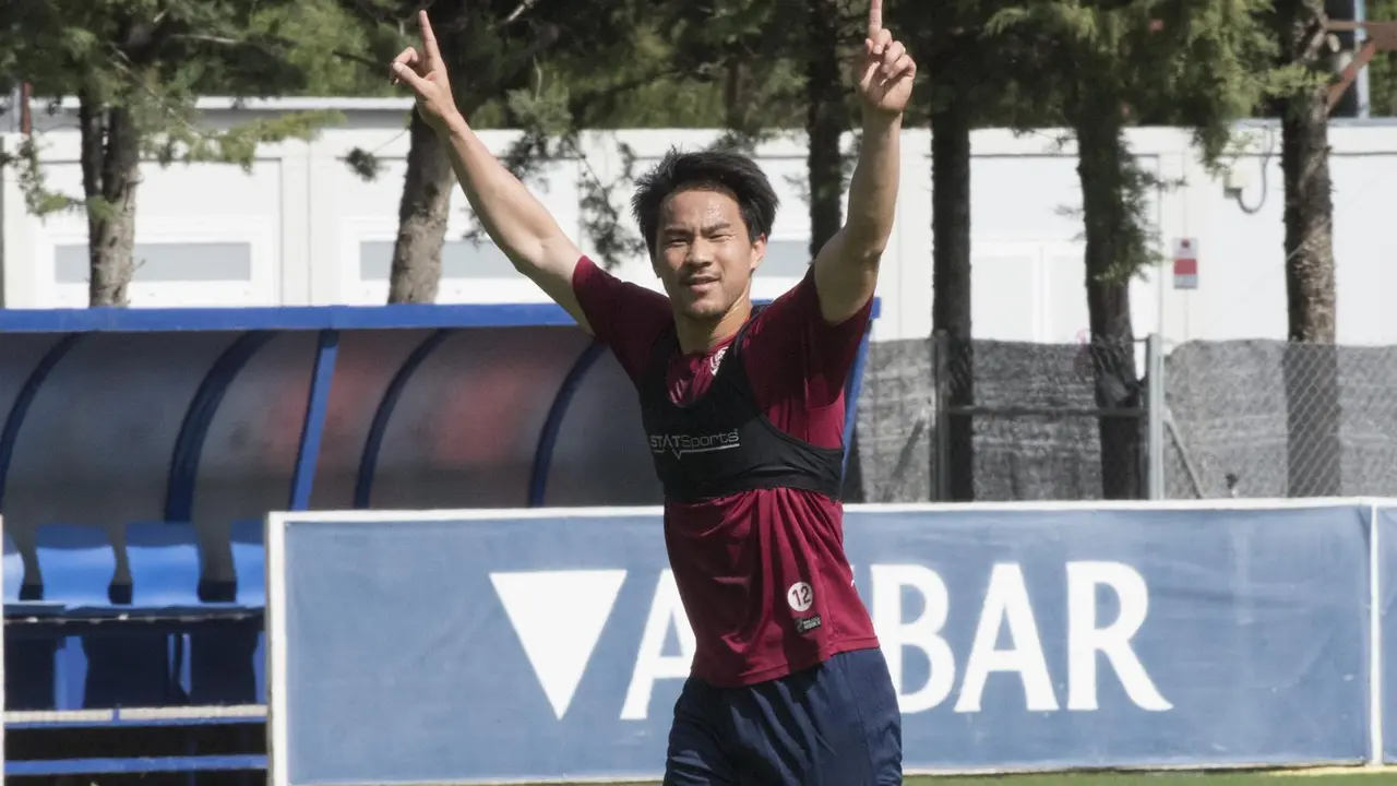 Okazaki est&aacute; a punto. | Foto: SD Huesca