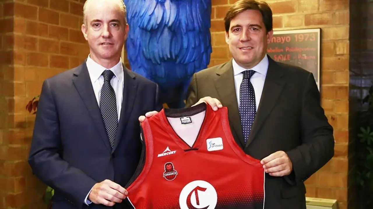 Jorge Costa (Grupo Costa) y Reynaldo Benito (Basket Zaragoza). Foto: Casademont Zaragoza