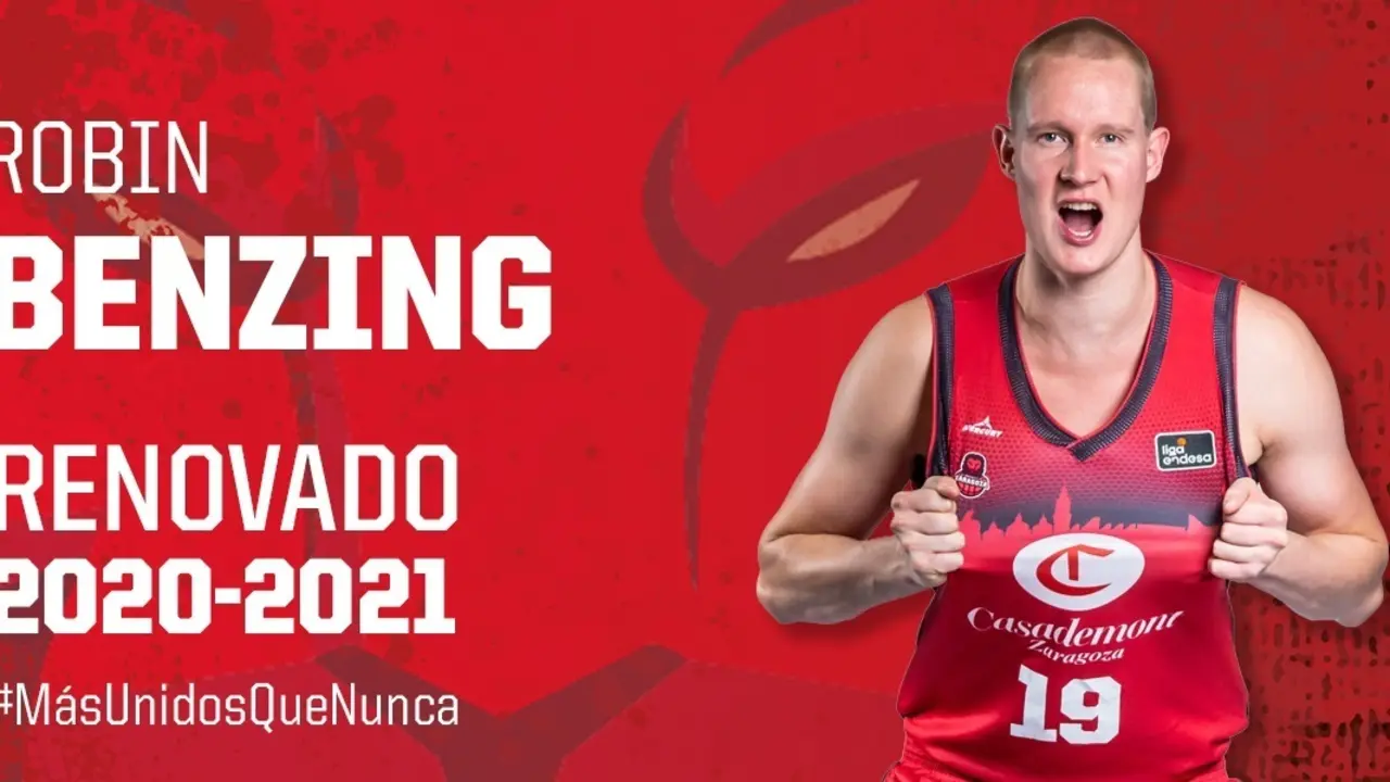Cartel dise&ntilde;ado por Casademont Zaragoza para la renovaci&oacute;n de Benzing