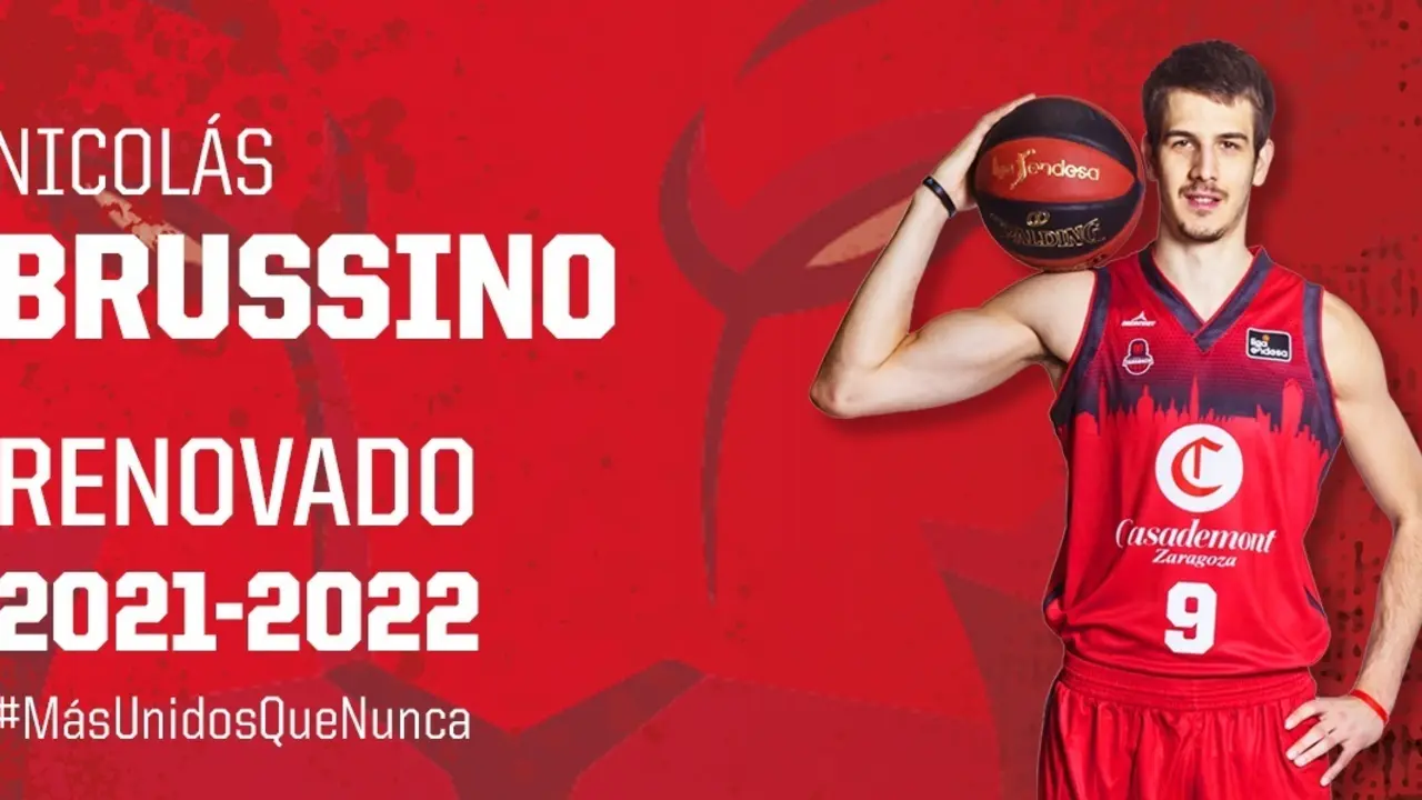 Cartel dise&ntilde;ado por Casademont Zaragoza para la renovaci&oacute;n de Brussino
