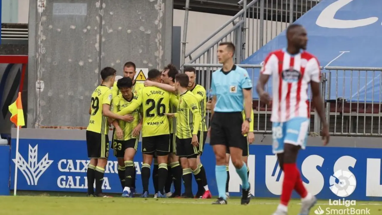El Real Zaragoza gana por 1 a 3 en el Anxo Carro. Foto: La Liga