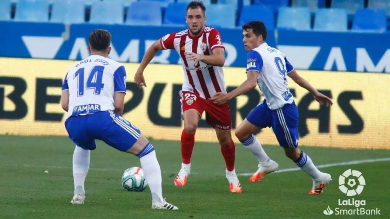 Soro y Guti en el partido ante la UD Almer&iacute;a de la segunda vuelta. Foto: LaLiga SmartBank