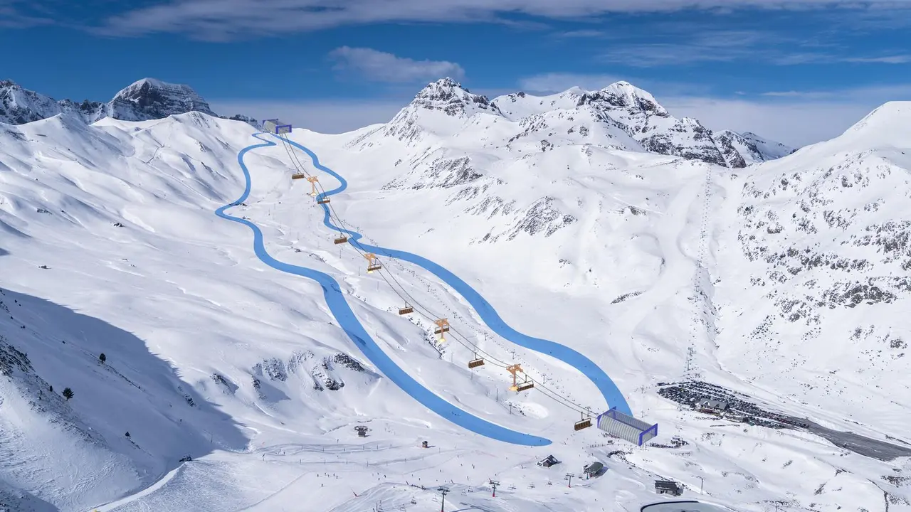 Imagen de la zona de la estaci&oacute;n de Formigal afectada por la inversi&oacute;n. Foto: Cedida