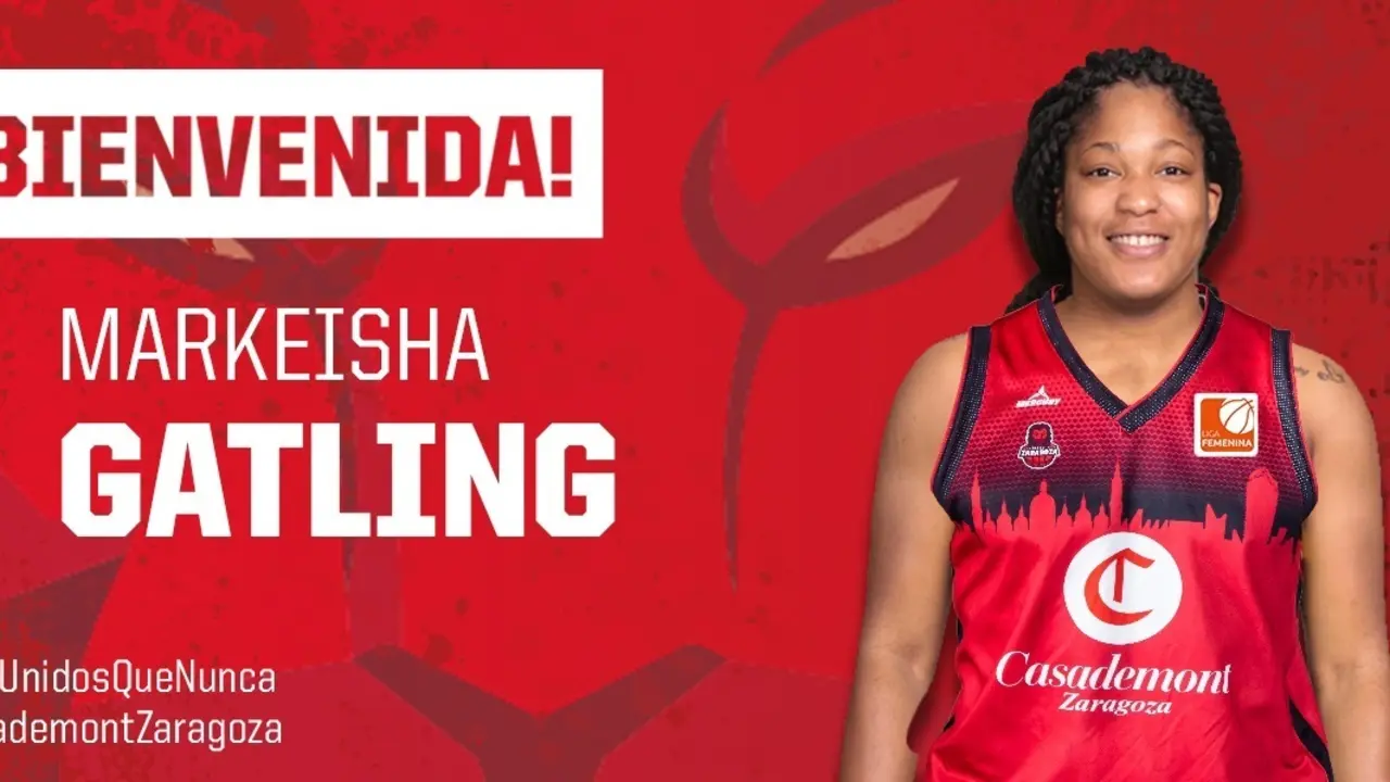 Cartel dise&ntilde;ado por Casademont Zaragoza para Keisha Gatling