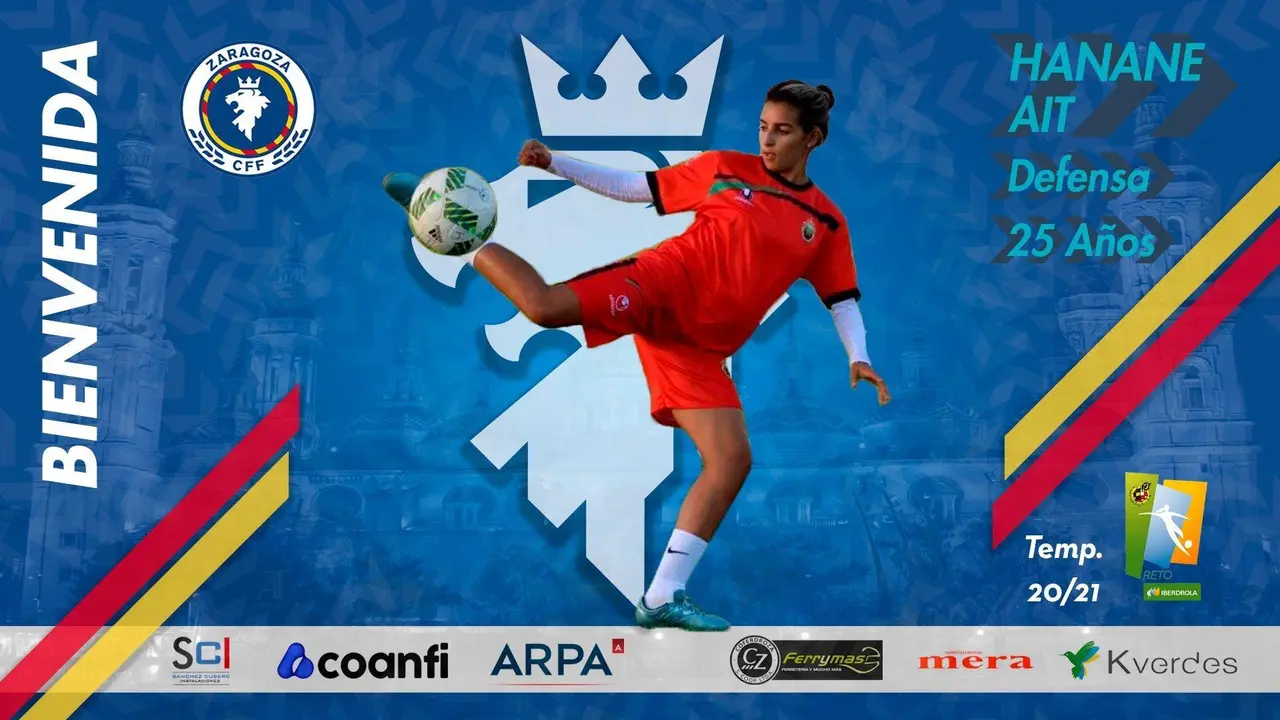 Hanane Ait se suma a la defensa del Zaragoza CFF. Foto: Zaragoza CFF