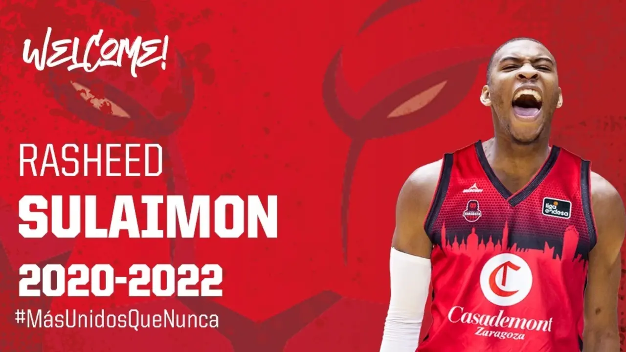 Cartel dise&ntilde;ado por Casademont Zaragoza para la llegada de Rasheed Sulaimon
