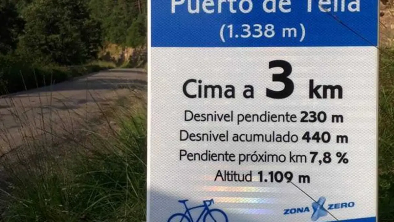 Imagen de los paneles indicativos que se ponen en 20 puertos de monta&ntilde;a del Sobrarbe. En este caso el de Tella. Foto: Zona Zero