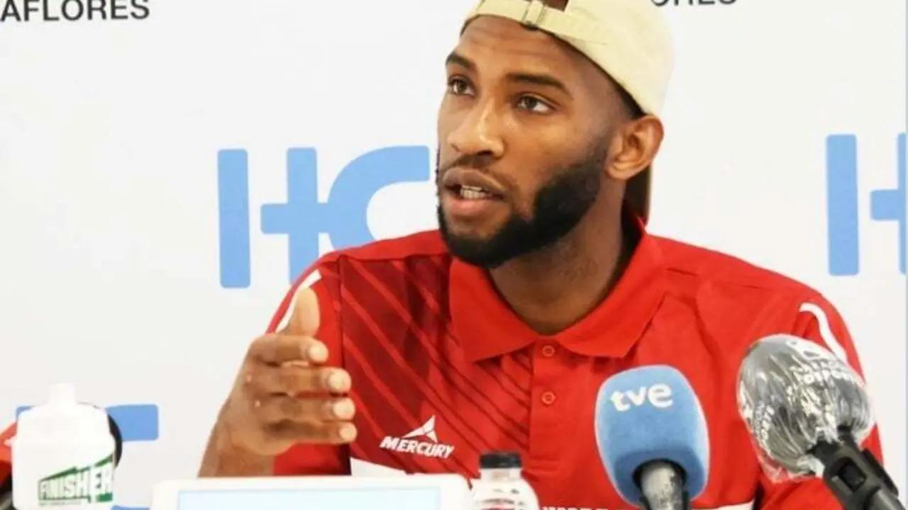 Rasheed Sulaimon, durante la rueda de prensa de esta tarde. Foto: Basket Zaragoza