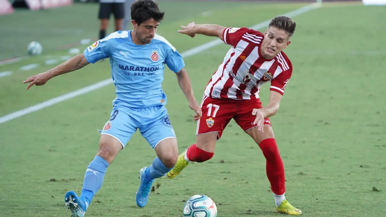 Jairo y Corpas durante el Almer&iacute;a - Girona | Foto: UD Almer&iacute;a