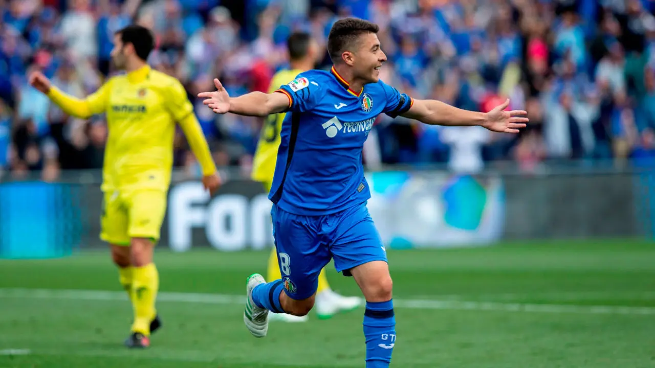 Portillo celebrando un gol contra el Villarreal. | Foto: Getafe CF