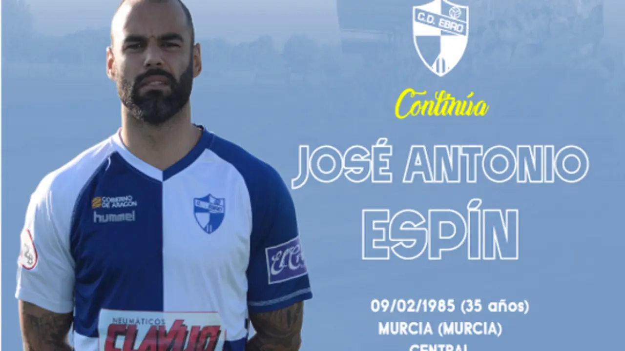 Jos&eacute; Antonio Esp&iacute;n es el quinto jugador que renueva con el CD Ebro. Foto: CD Ebro