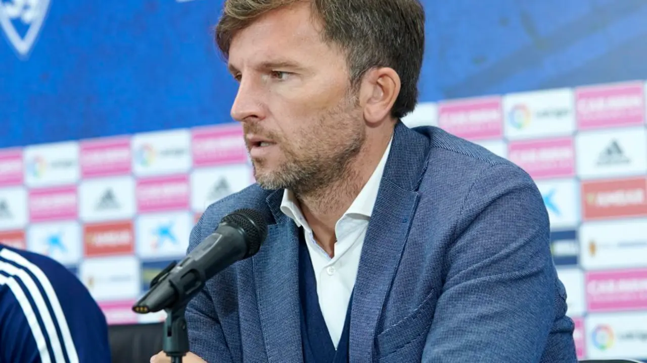 Lalo Arantegui, en sala de prensa. Foto: Real Zaragoza