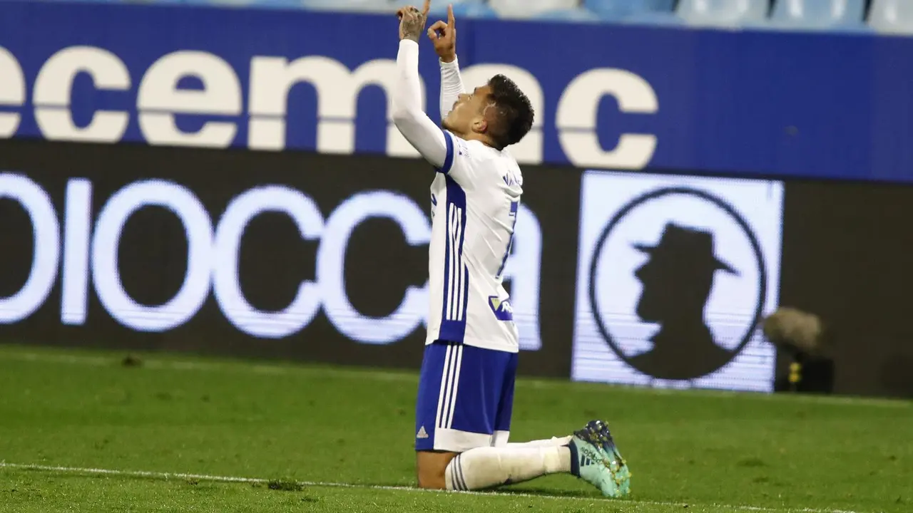 Narv&aacute;ez celebra el 2 a 2 ante el Girona. Foto: LFP