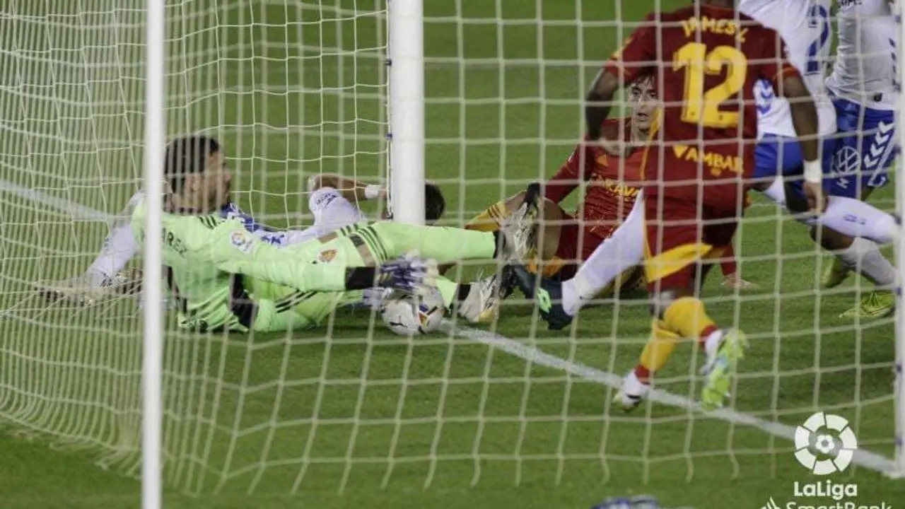 El Real Zaragoza perdi&oacute; ante el Tenerife en la primera vuelta. Foto: LFP