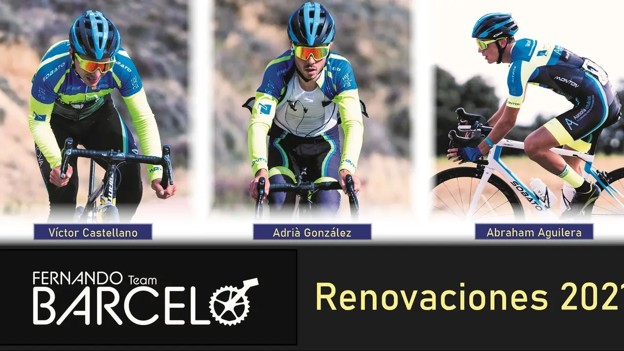 Imagen de los tres ciclistas que siguen en el Fernando Barcel&oacute; Team.