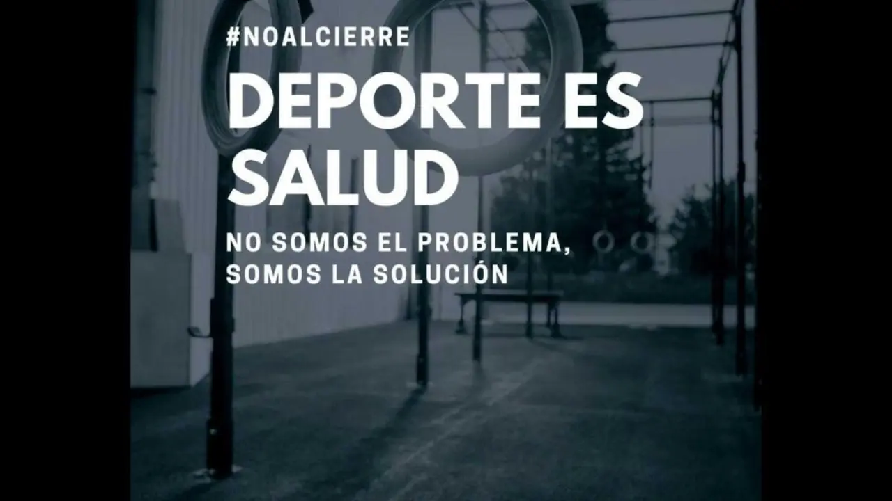 Cartel con el que se anuncia la concentraci&oacute;n de protesta de los centros deportivos.