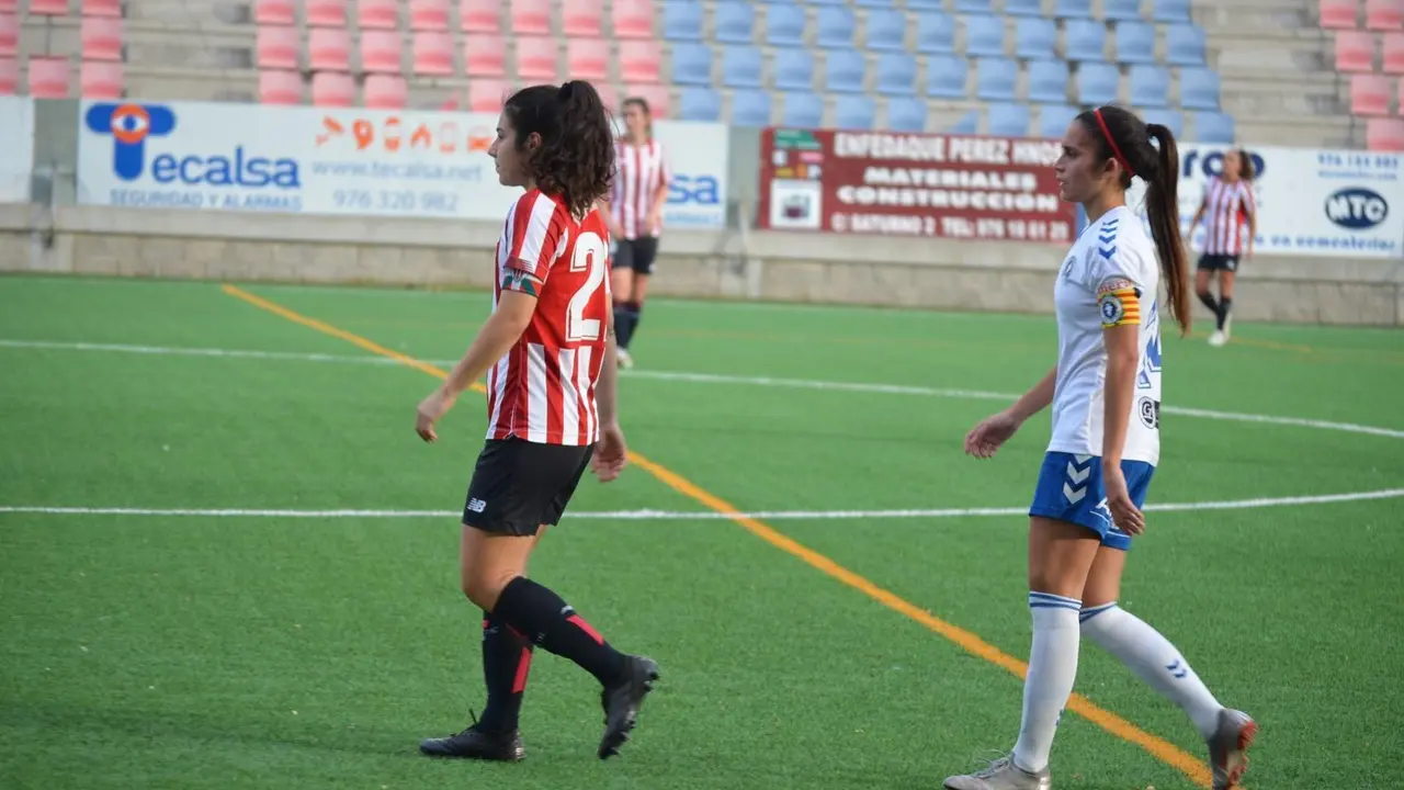Laura Martinez en el partido ante el Athletic Club de Bilbao "B" en el Enrique Porta. Foto: Zaragoza CFF