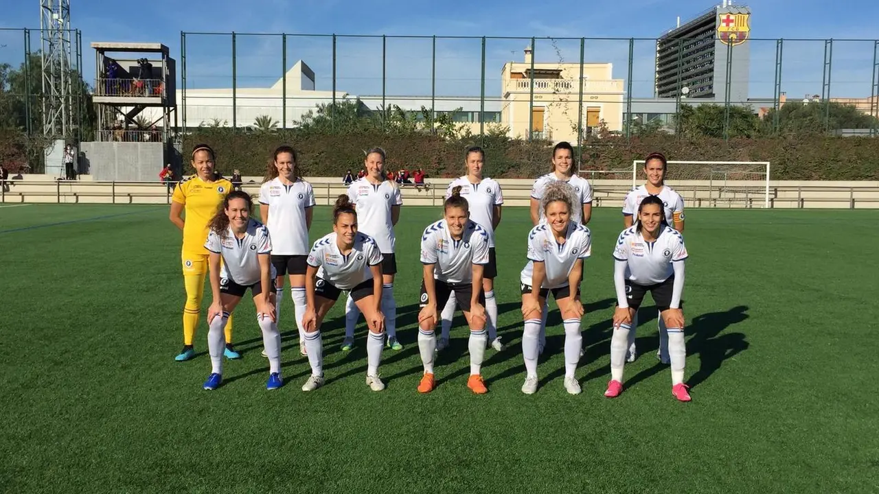 Once titular del Zaragoza CFF en la Ciudad Deportiva Joan Gamper ante el Bar&ccedil;a B. Foto: Zaragoza CFF