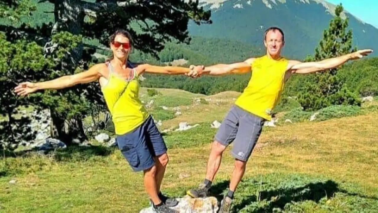 Pipi Cardell y Denis Urubko, protagonistas del podcast Planeta Monta&ntilde;a en diciembre de 2020. Foto: Cedida 